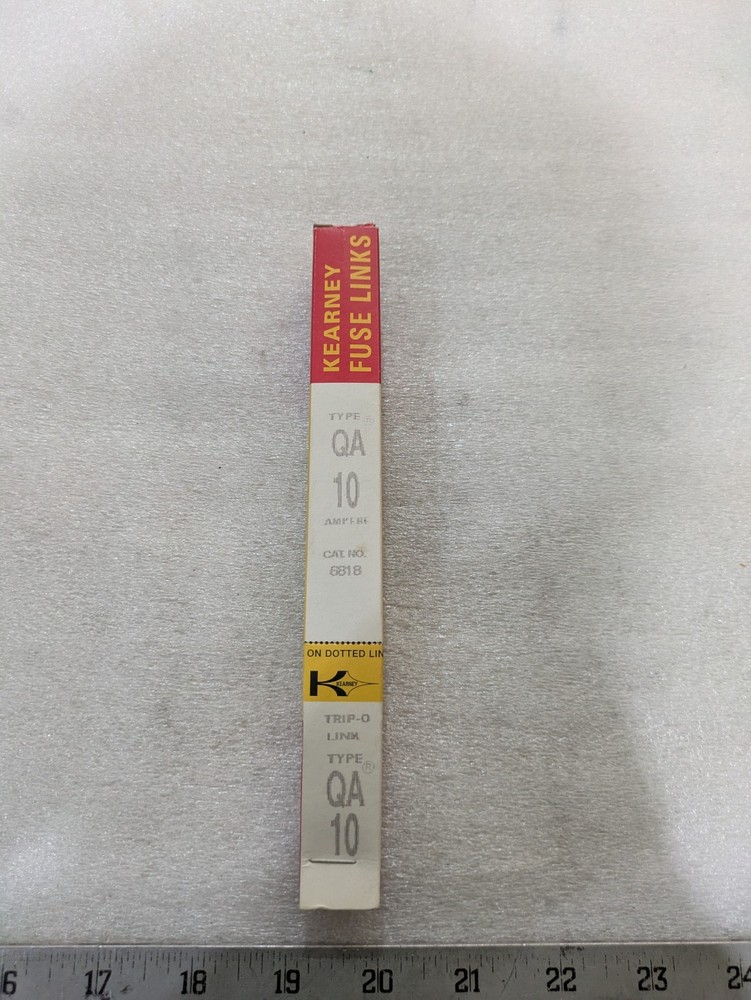 Kearney 6818 Fuse Link Type QA 10 Ampere Cooper Power Fit-All Medium Voltage MV