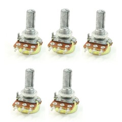 B50K 50K Ohm Adjustment Single Linear Rotary Taper Potentiometer 5 Pcs