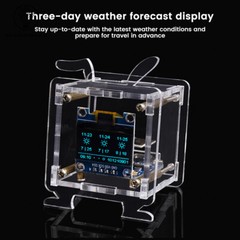 DIY ESP8266 Mini Weather Forecast Electronic Clock Kit 0.96″ OLED Display+Shell