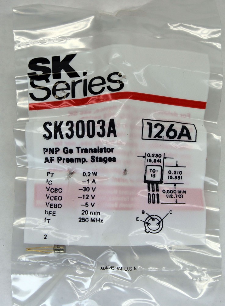 SK3003A Motorola 5961-00-226-8577 2N502B NTE126 SK3003A ECG126