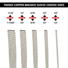 Tinned Copper Braid Metal Cable Sleeve EMI RFI ESD Shielding Mesh 19&50Feet Lot