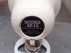 Midex SP-15 8Ohms 5W High-Efficiency All Weather Speaker Ne Old Stock
