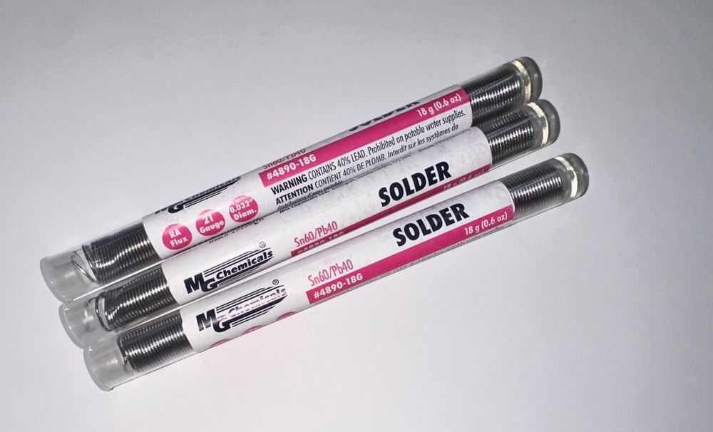 MG Chemicals 4890-18g Sn60/Pb40 RA Solder 18g(0.6 oz) 21AWG 0.032″diameter
