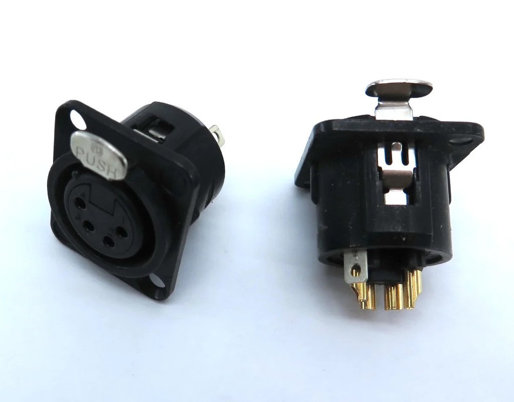 Neutrik NC4FD-L-B-1 XLR Female D Type Panel Mount LOT OF 2