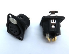Neutrik NC4FD-L-B-1 XLR Female D Type Panel Mount LOT OF 2