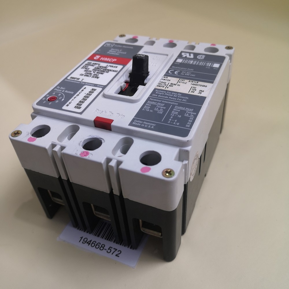 Cutler-Hammer Circuit Breaker HMCP100R3CA02
