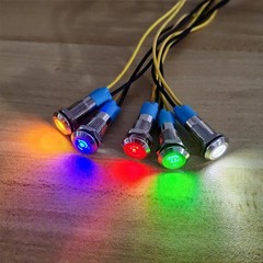 5Pcs 8mm LED Metal Indicator Light Waterproof Indicator Light 110V 220V AC 5