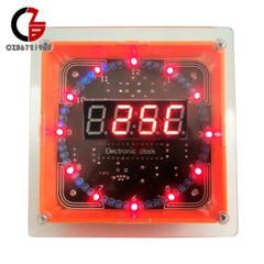 DIY DS1302 DC5V Rotating LED Electronic Digital Clock Learning Board With Shell