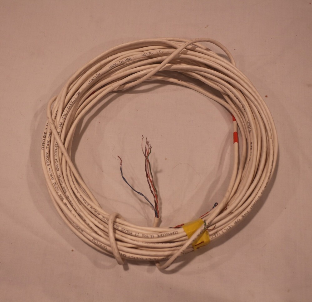 70′ FEET COMMSCOPE ULTRA2II 55NR4 568 CAT5E 4PR/24 TYPE CMR WHITE