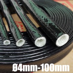 Silicone / Fibreglass Fire Sleeving Protective Heat Shield Sleeve Black φ4~100mm