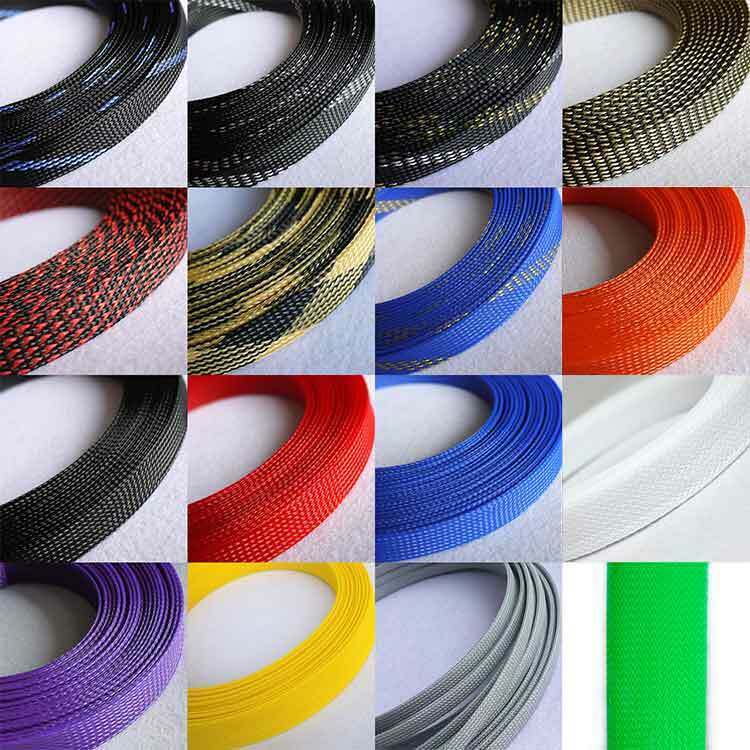 Ø4mm Expandable Braided Dense PET Sleeve Cable Hose Audio Diy – Various Color