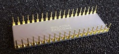 Vintage Motorola MC68701U4L-1 CPU, Purple Ceramic IC with Gold Pins and Lid