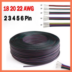 Flat Ribbon Cable 3 4 5 6 Pin Way Hook-up Wire Flexible PVC Cable LED Connectors