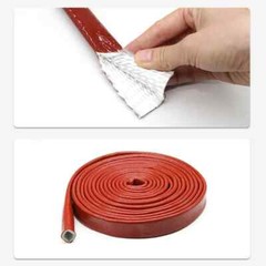 1/2/3/5m Silicone Fiberglass Tube Coated Glass Fiber Braided Fireproof Sleeve