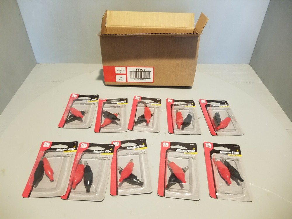 Box of 10 Gardner Bender Insulated Alligator Clips, 2pk, 14-078