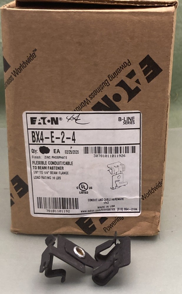 QTY 10 EATON BX4-E-2-4 Cable To Beam Fastener Single Runs 1/8″ To 1/4″ Flange