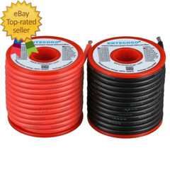12 Gauge Silicone Wire Spool Red and Black Each 25Ft Flexible 12 AWG Stranded