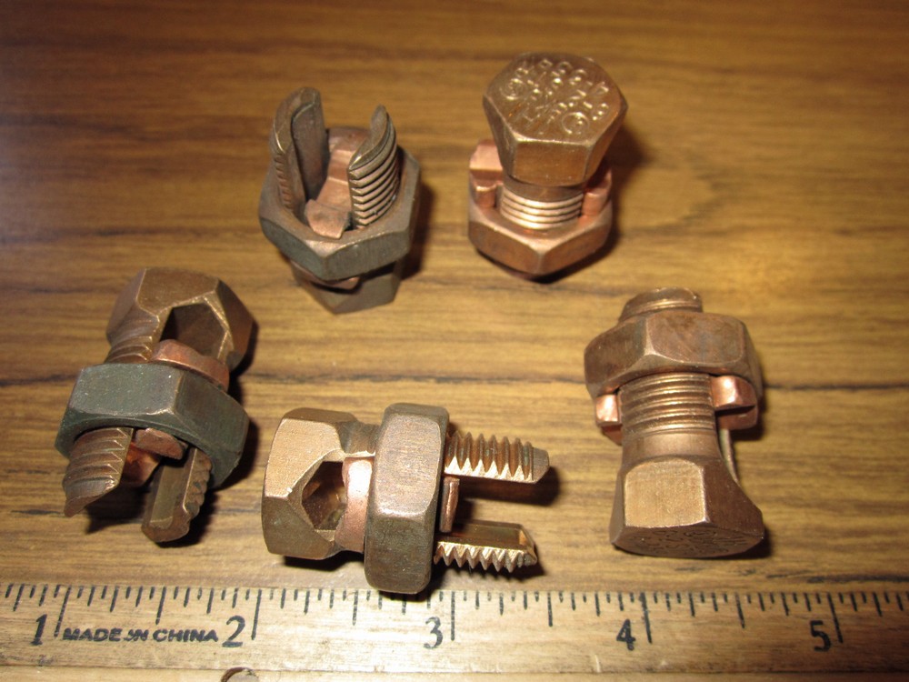 T&B Bronze Alloy Split Bolt Connectors Equal Main Tap 2 Str -6 Sol Copper Wire