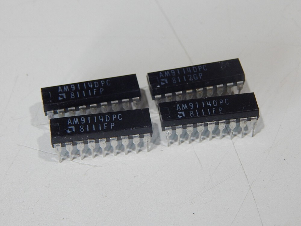 AMD AM9114DPC CMOS STATIC RAM 1024X4 18 PIN DIP – LOT OF 4 IC’S – USA FAST SHIP