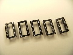 5x Pack Lot DIP24 Wide DIP IC Sockets 24 Pins 2 Rows 12 Pins Each Sides Circuit