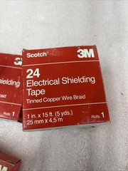 3M SCOTCH 24 ELECTRICAL SHIELDING TAPE 1 INCH x 15 FOOT TINNED COPPER WIRE BRAID