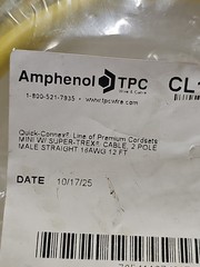 Amphenol TPC CL12A011 012 Quick-Connex Mini Cordset Super-Trex 16 AWG 2-Pole 12′