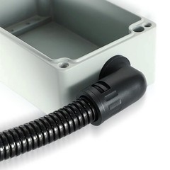 Nylon Corrugated Conduit 90° Elbow Connector Fitting For Corrugated Cable Tubing