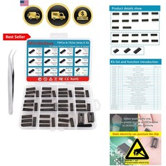 49Pcs 25 Types 74HCxx and 74LSxx Series Logic IC Assortment Kit & Socket, Log…