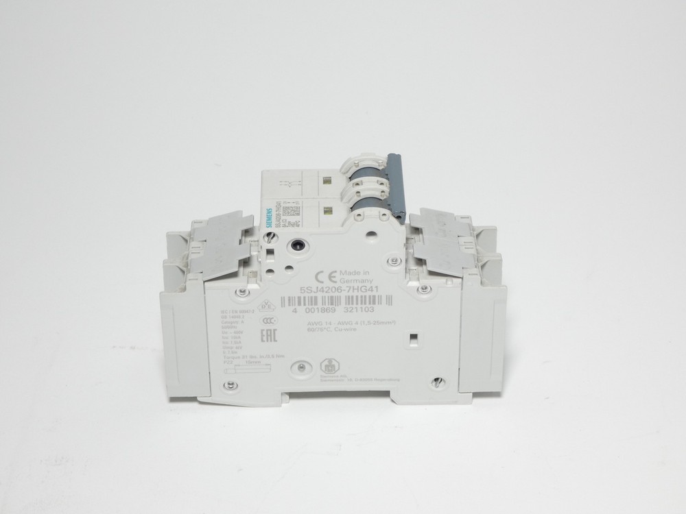 Siemens 5SJ4206-7HG41 MCB Miniature 6A Circuit Breaker 2P 240V MCB