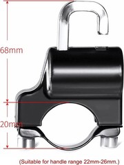 Motorcycle Helmet Lock 22mm-26mm Anti-Theft Metal Lock wi Material Type: Metal