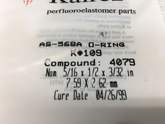 KALREZ AS-568A O-RING K#109, COMPOUND:4079, 2-109, 119415