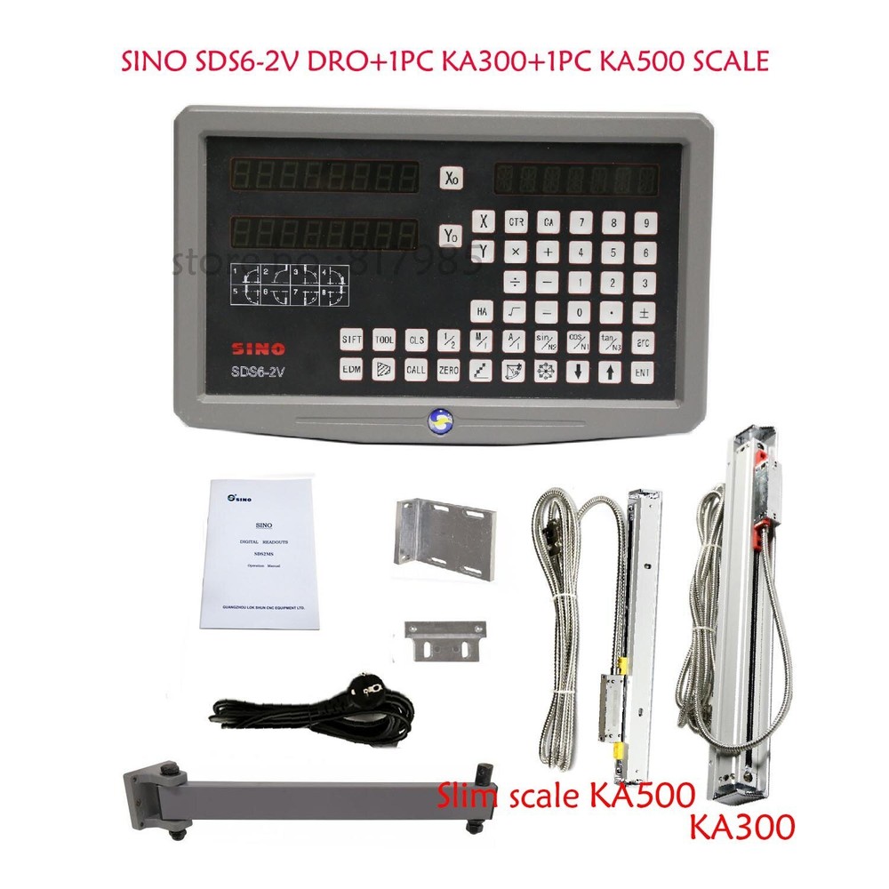 Lathe DRO 2 Axis Digital Readout and Linear Scale KA300 KA500 Optical Encoder
