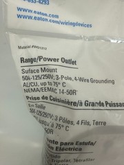 EATON 1212 Power Outlet Range Surface Mount 50A 125/250V 3P 4-Wire Ground 10pcs.