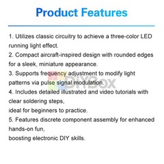 LED Flowing Light Aircraft Model Kit DIY Electronic Kit Circuit Toy Soldering