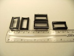 5x Pack Lot DIP24 Wide DIP IC Sockets 24 Pins 2 Rows 12 Pins Each Sides Circuit