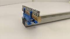 Lot of 2 DIN Rail Mount Brass Ground Grounding Strip 15x 4AWG Copper Wire