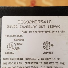 GE Fanuc IC692MDR541C Series 90-20 Programmable Controller, 24VDC – USED