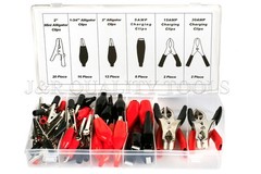 60 Pc Alligator Clip Assortment Set Electrical Test Lead Battery Clamp Connector