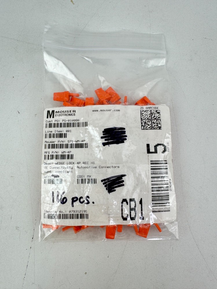 TE Connectivity 4-Way Pin Wedgelocks, DTM Series # WM-4P *BAG OF 116*