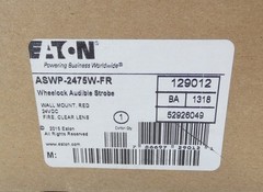 Eaton ASWP-2475W-FR Wall Mount Audible Horn Strobe Red Fire Alarm Wheelock 24…