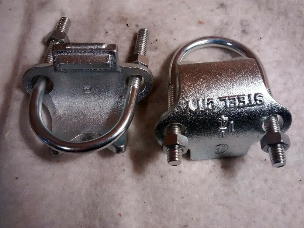 2, Steel City RC 1-1/4 Pipe / Rigid Conduit Clamp Galvanized Malleable Iron
