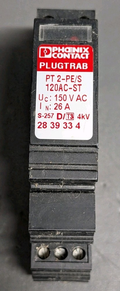 PHOENIX CONTACT #PT2-PE/S-120AC SURGE PROTECTION PLUG (PLUGTRAB)