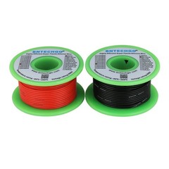 24 AWG Silicone Wire Spool 100FT Red Black Ultra Flexible Tinned Copper