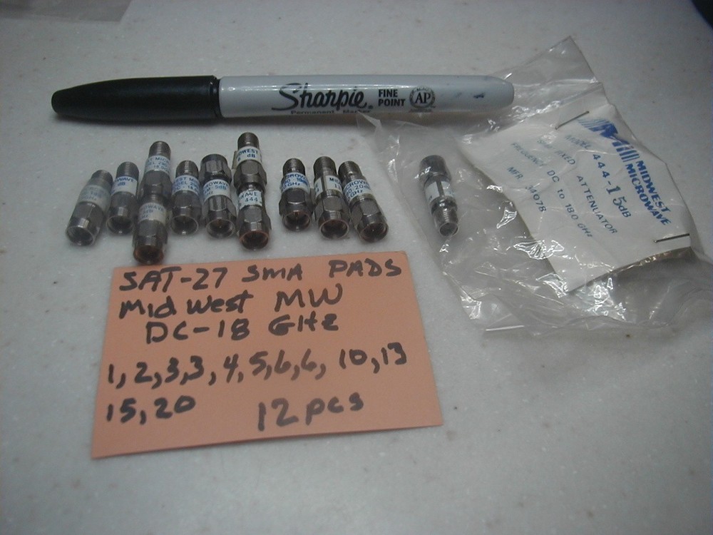 SAT-27 SMA Attenuator Assortment DC-18 GHz, MidWest Microwave 12 pcs