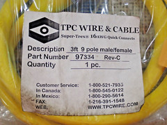 TPC Wire & Cable 97334 3FT 9 Pole male/female Rev C