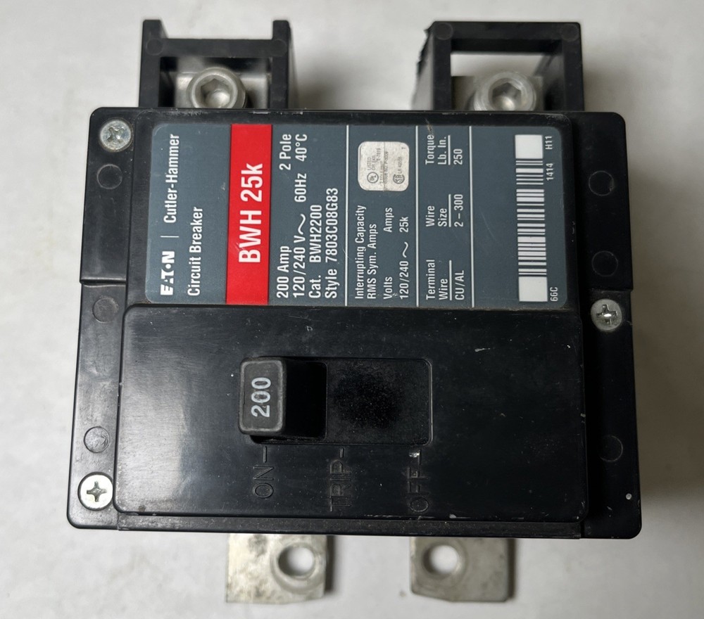 NIB – Eaton – BWH2200 – Main Circuit Breaker, 200A, 120/240V, 2 Poles