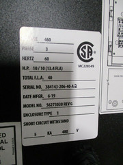OHIO ELECTRIC CONTROL, 56273030 REV G, INDUSTRIAL CONTROL PANEL, 460V, 3PH, 60HZ