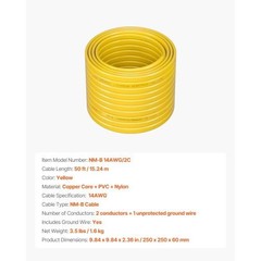 NM-B Wire, 14AWG/2C Non-Mettalic Residential Indoor Electrical Wire with Ground