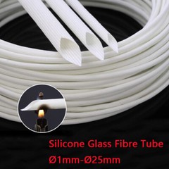Ø1mm – Ø25mm Silicone Fibre Glass Tubing Sleeving Insulation Hose 200℃ High Temp