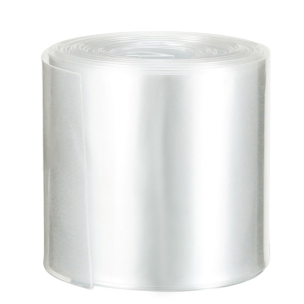 PVC Heat Shrink Pipe Tube 50mm Flat Width for 18650 5M Clear